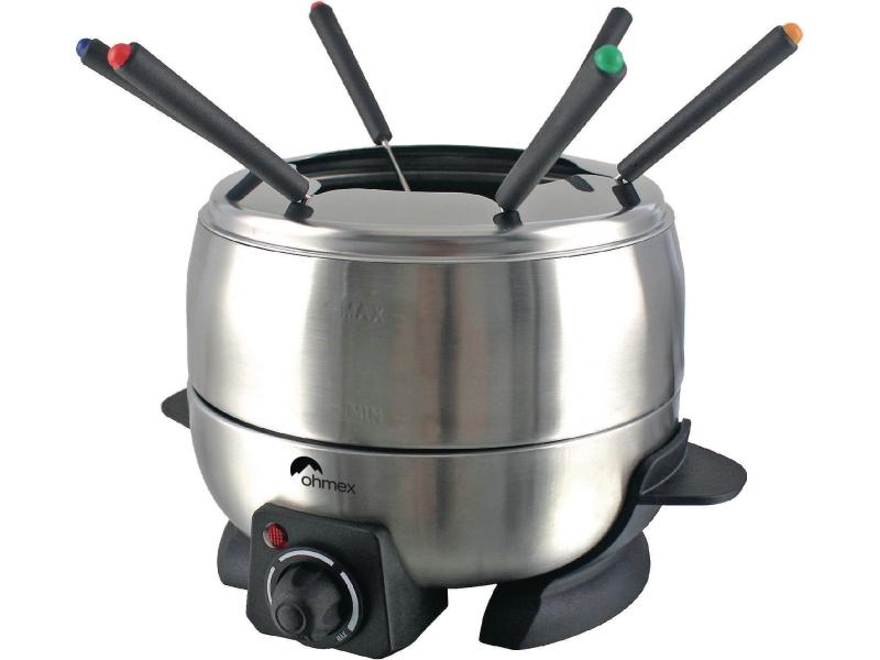 OHMEX Fleischfondue-Set 1000S 7 Teile, Silber Elektrisches Fondue
