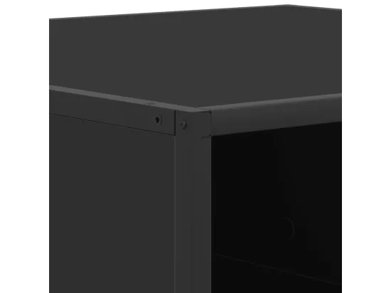 Table basse noir 60,5x60,5x30 cm bois d'ingénierie et métal