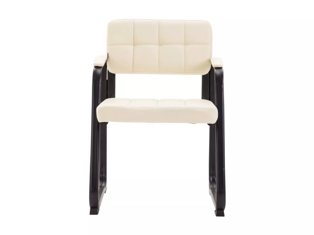 Lot de 2 chaises avec accoudoirs - Similicuir - Crème - Canada B