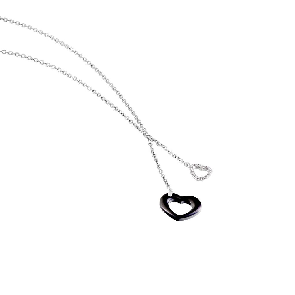 Collier Anissa Argent Blanc Céramique Et Oxyde De Zirconium