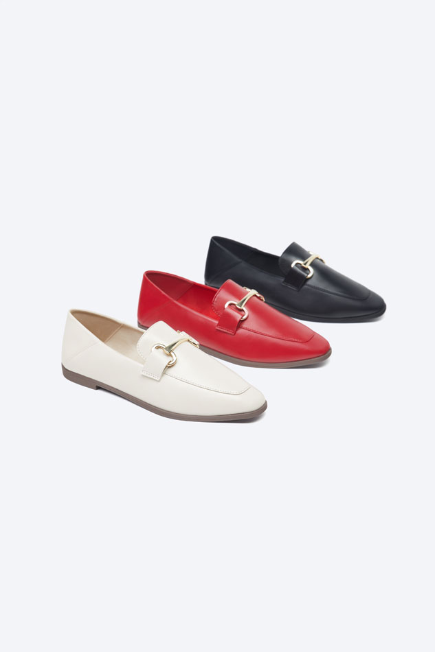 Mocassim plano e macio - Vermelho