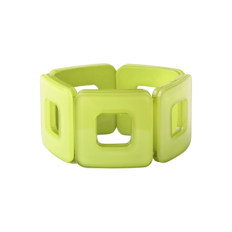 Bracelet extensible vert formes carrées