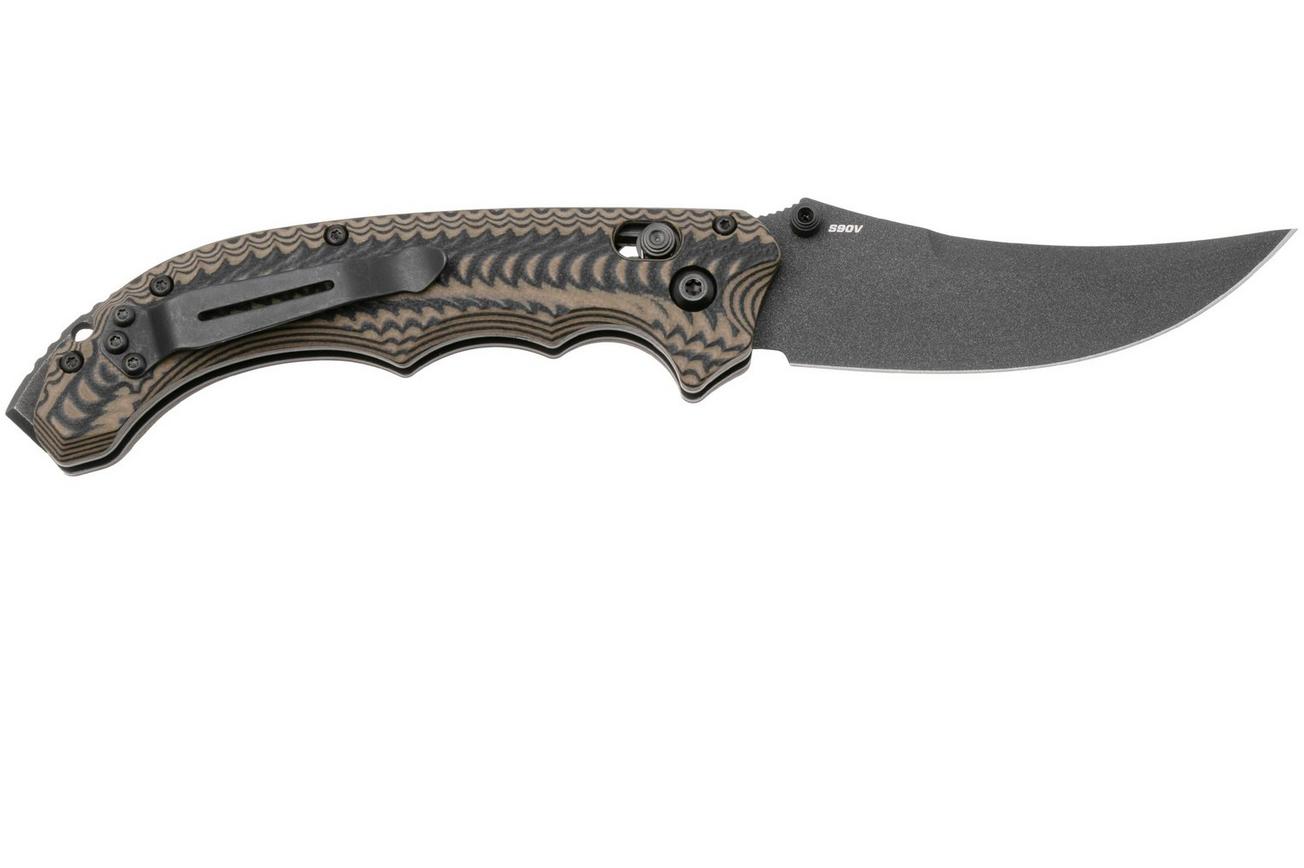 Benchmade Mini Bedlam 865BK-01 Black Cerakote CPM S90V, Black Coyote OD G10, zakmes