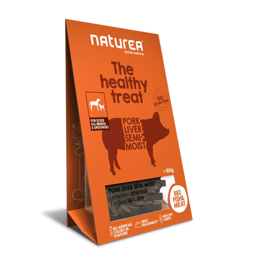 Petiscos de fígado de porco Naturea Think Nature para cães