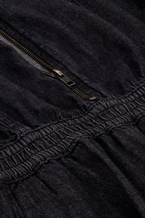 Zwarte denim playsuit met rits