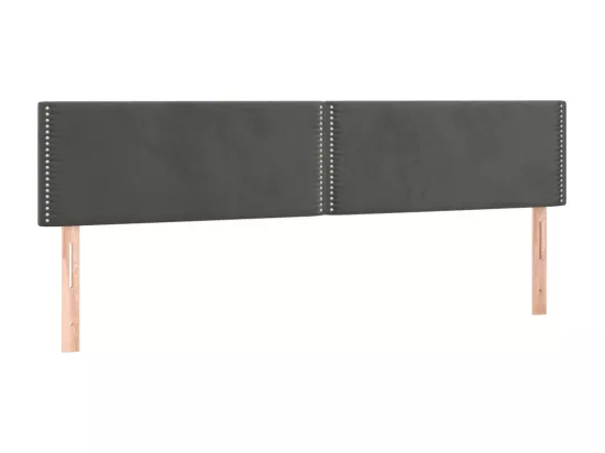 Sommier tapissier matelas et LED Gris foncé 180x200 cm Velours