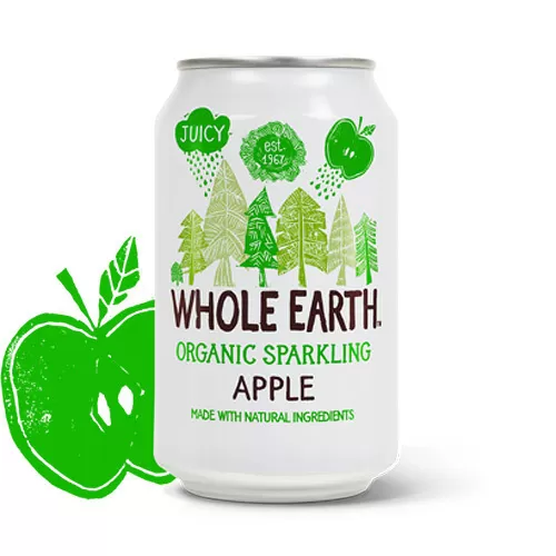 Whole Earth Apple soda i dåse Ø - 330 ml.