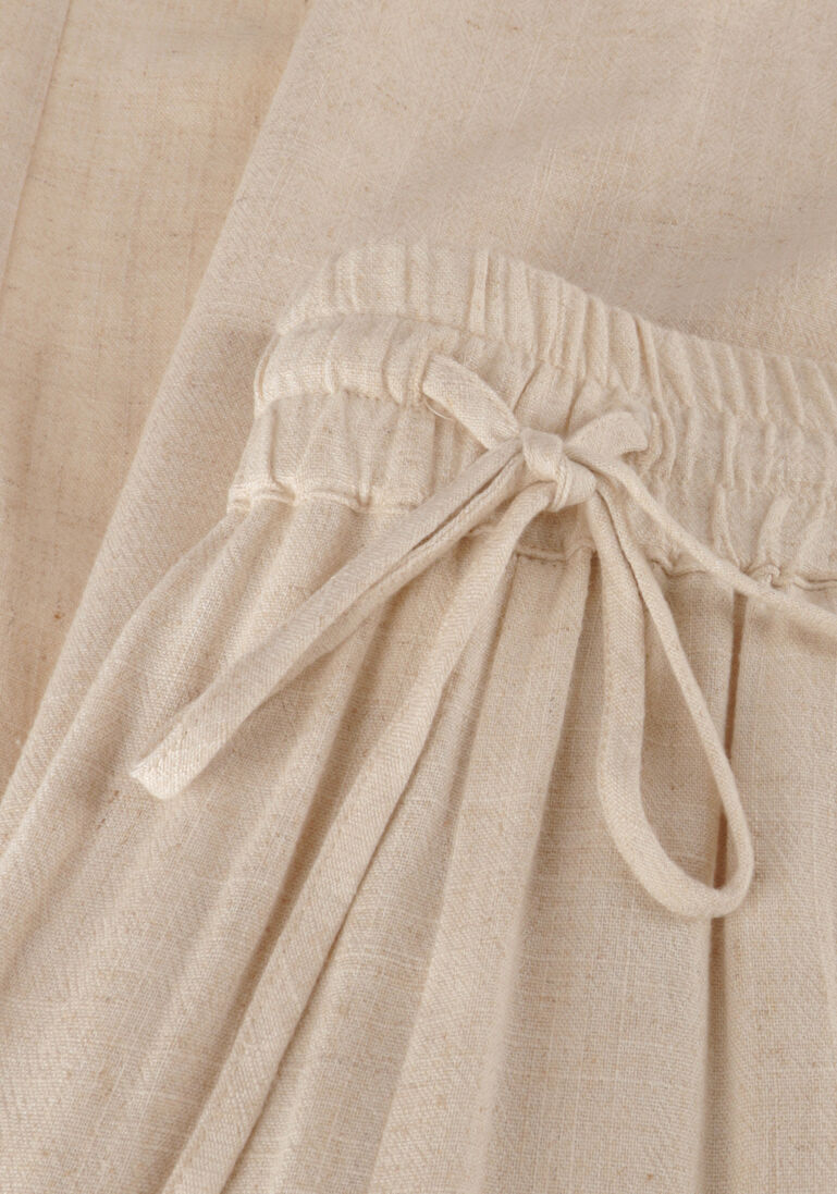 SELECTED FEMME beige selected femme wijde broek slfviva-gulia hw long linen pant noos