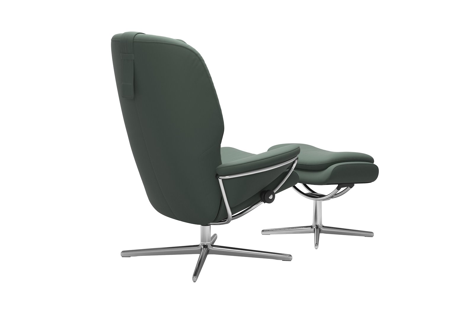 Rome lenestol m/krakk Hud Paloma Sage Green - Cross - Chrome