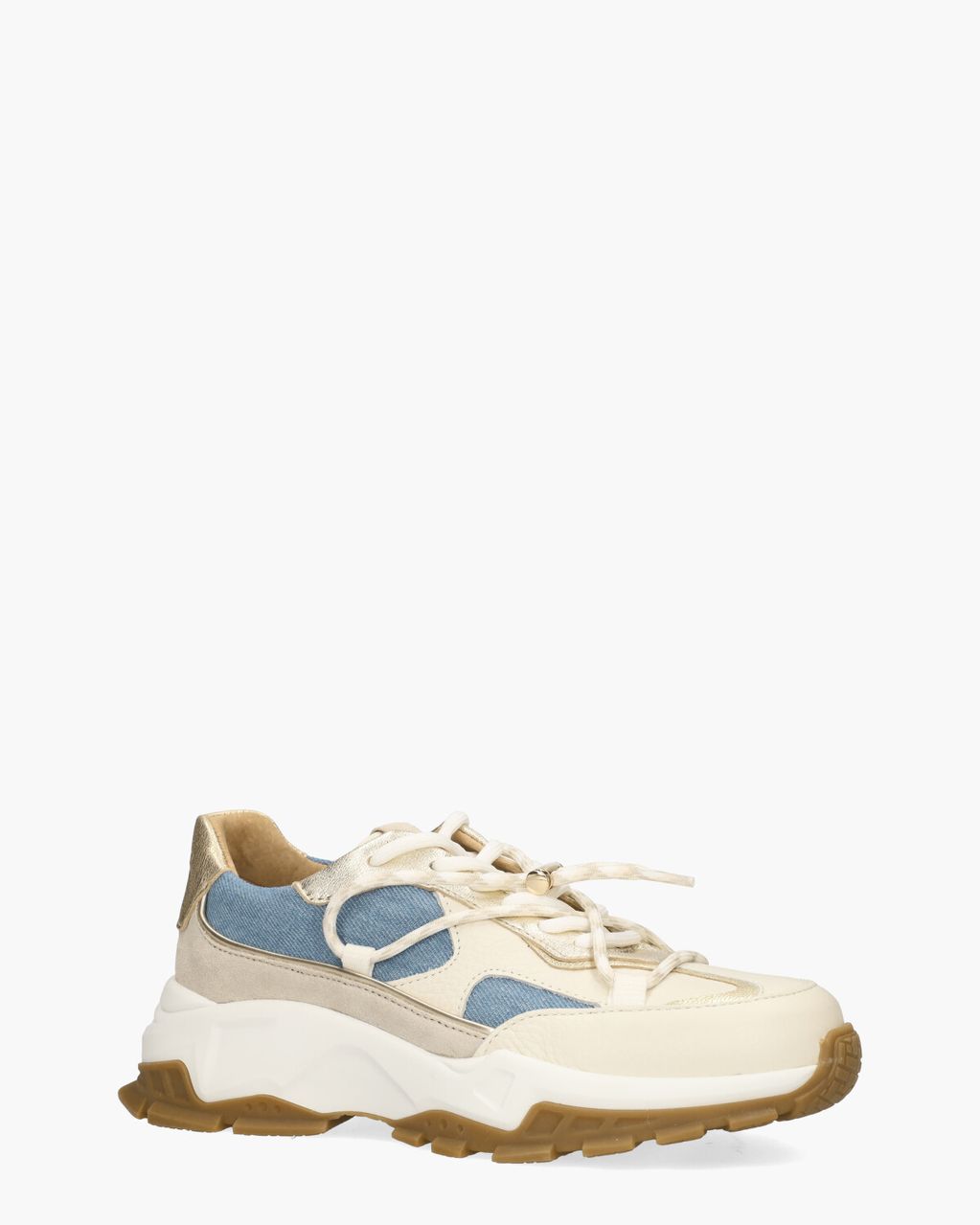 DWRS Label Bonney Denim Beige/Jeansblauw Damessneakers
