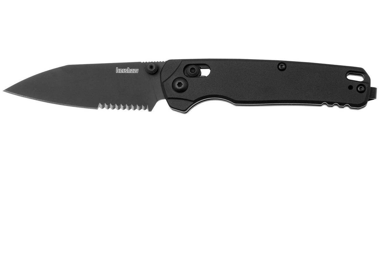 Kershaw Bel Air 6105BLKST Black PVD MagnaCut Serrated, Black Aluminum, zakmes