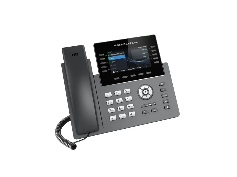 Grandstream GRP2615 - VoIP-telefon med opkalds-ID/opkald venter - IEEE 802.11a/b/g/n/ac (Wi-Fi) - 3-vejs opkaldskapacitet - SIP, RTCP, RTP, SRTP - med 6 linier - 4 linier