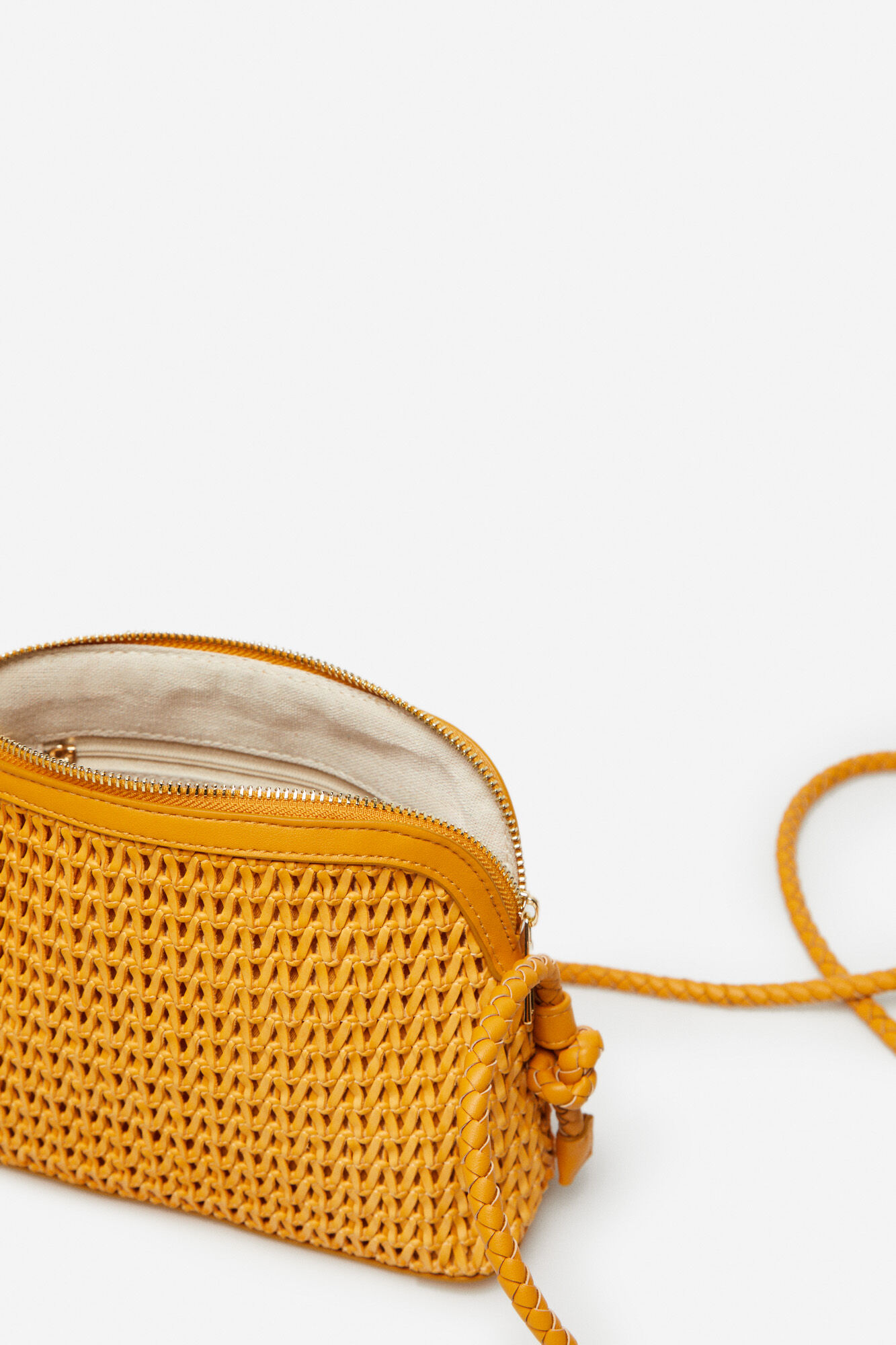 Bolsa de ombro trançada - Amarela