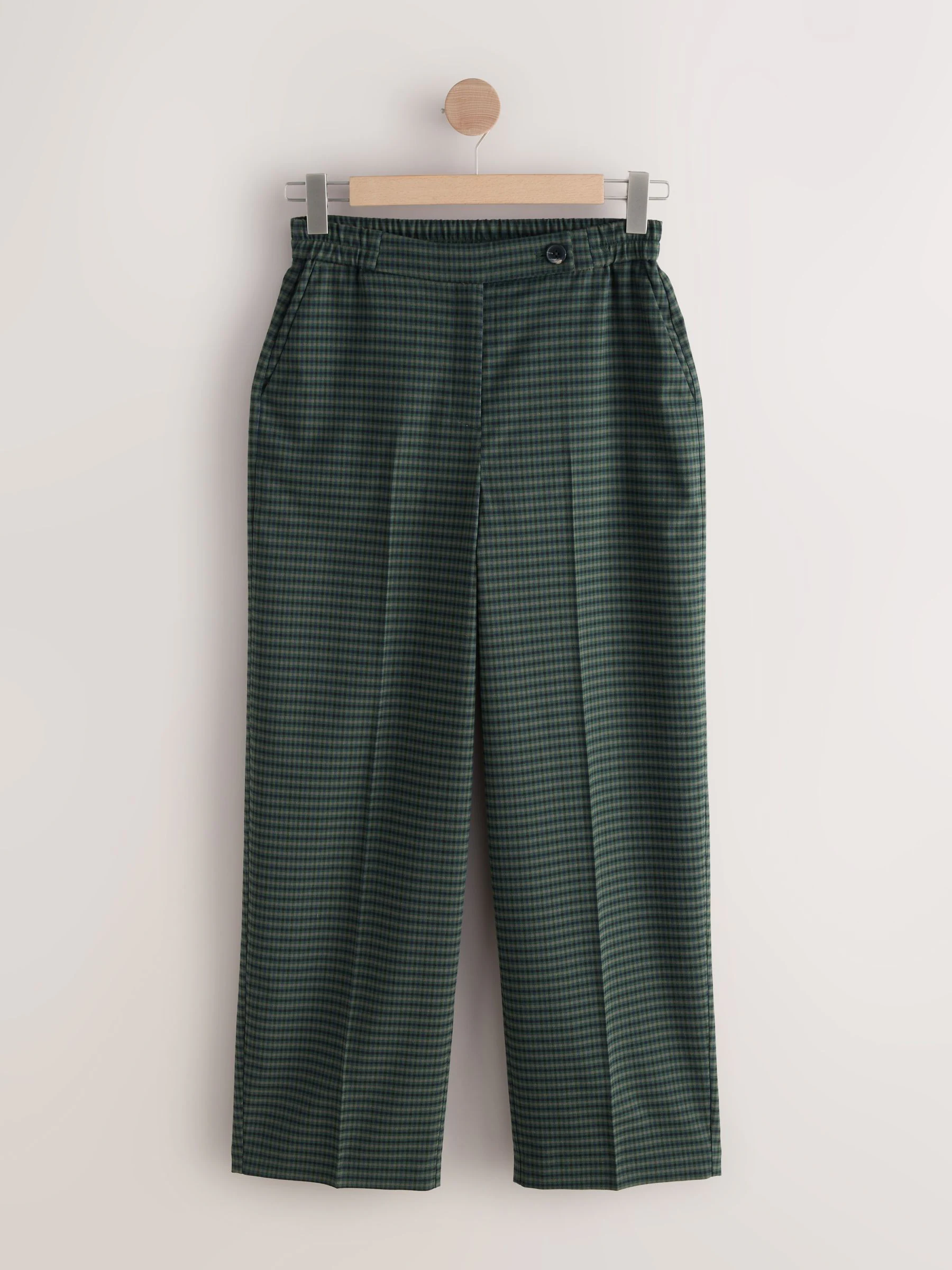 Groen - Check Elasticated Back Wide Leg Trousers
