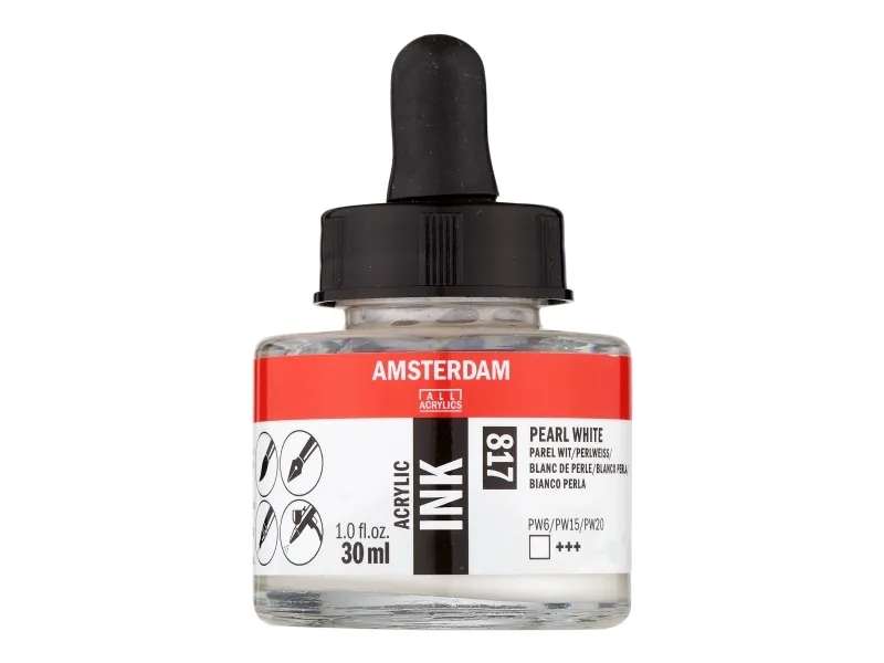 Amsterdam Acrylic Ink Bottle Pearl White 817
