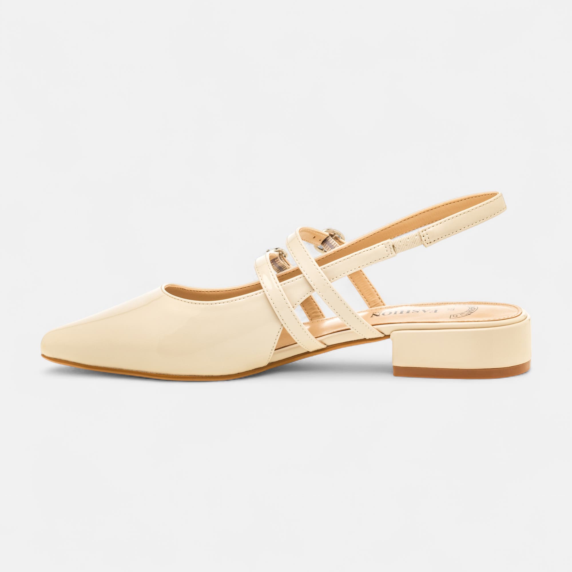 Escarpins avec bride arrière Femme beige