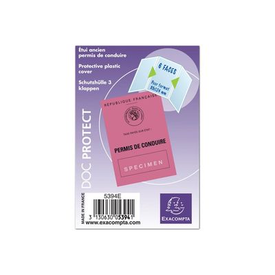Exacompta - Pochette de protection - 85 x 124 mm - translucide incolore