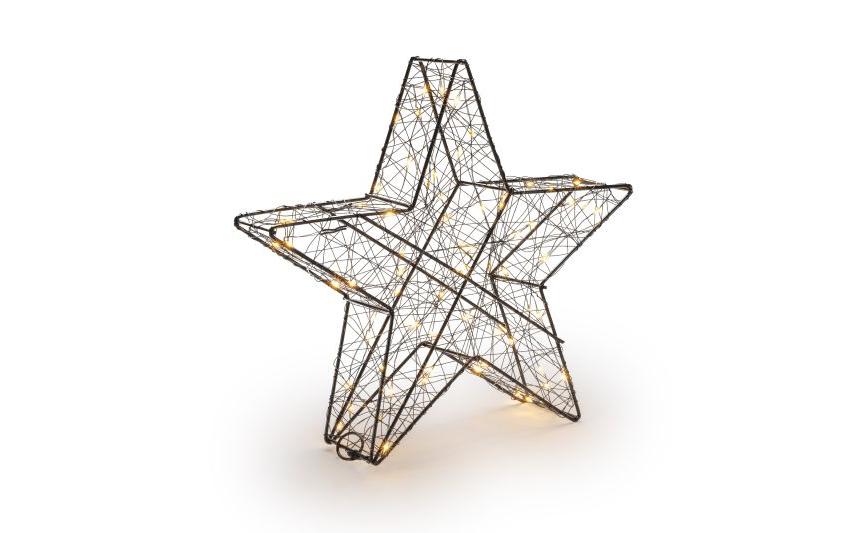 Tischdeko 3D Star Nero M, 28 cmLED Weihnachtsdekoration