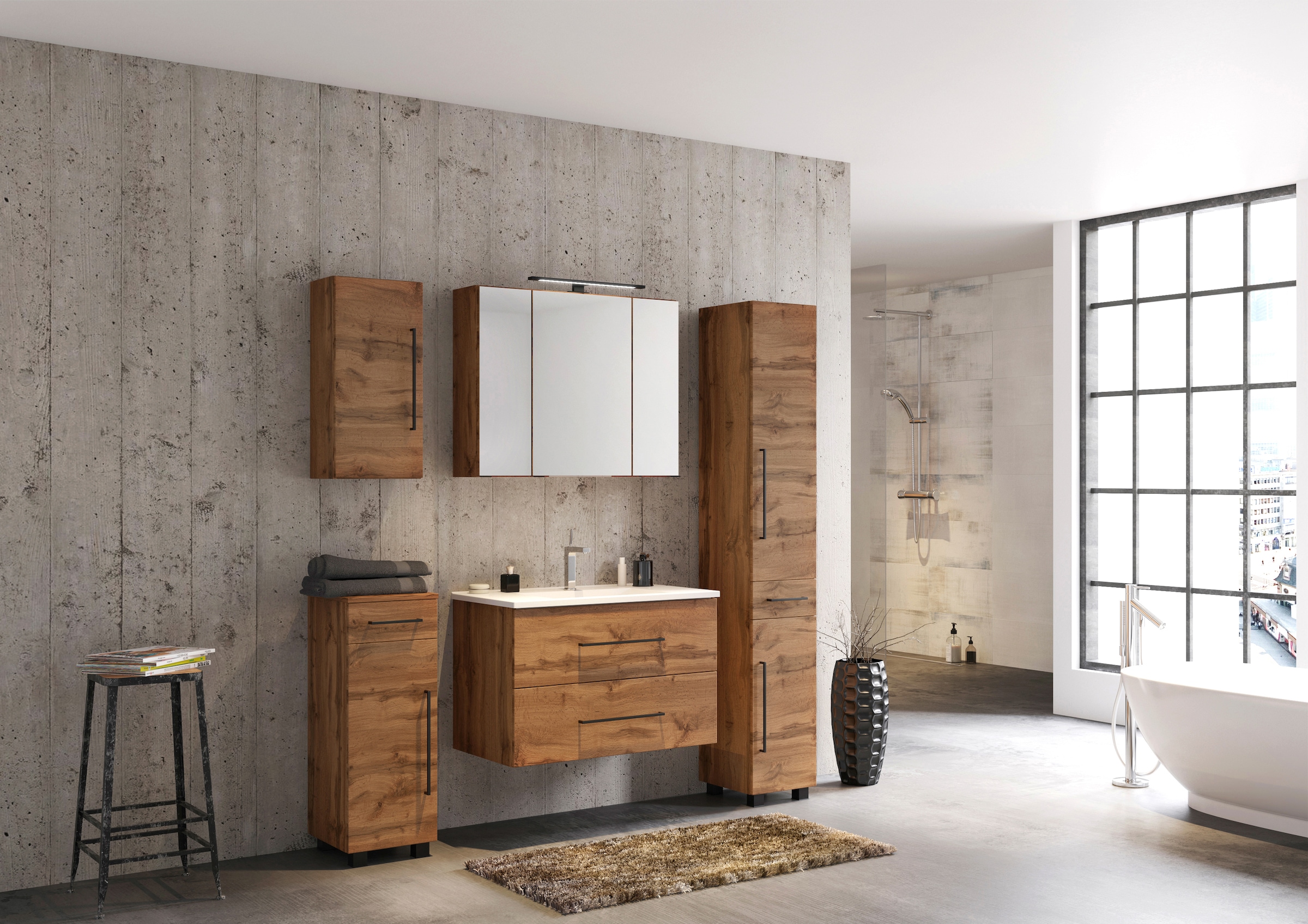 welltime Hängeschrank »Luena« Breite 30 cm, mit verstellbaren Einlegeböden