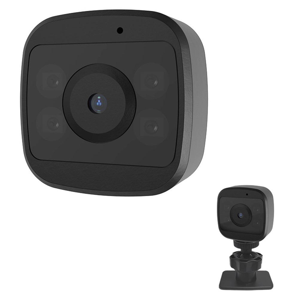 Mini WiFi IP Kamera HD 720p Infrarot LED's Nachtsichtfunktion mit Micro SD Kartenslot   Halterung iOS/Android - Schwarz
