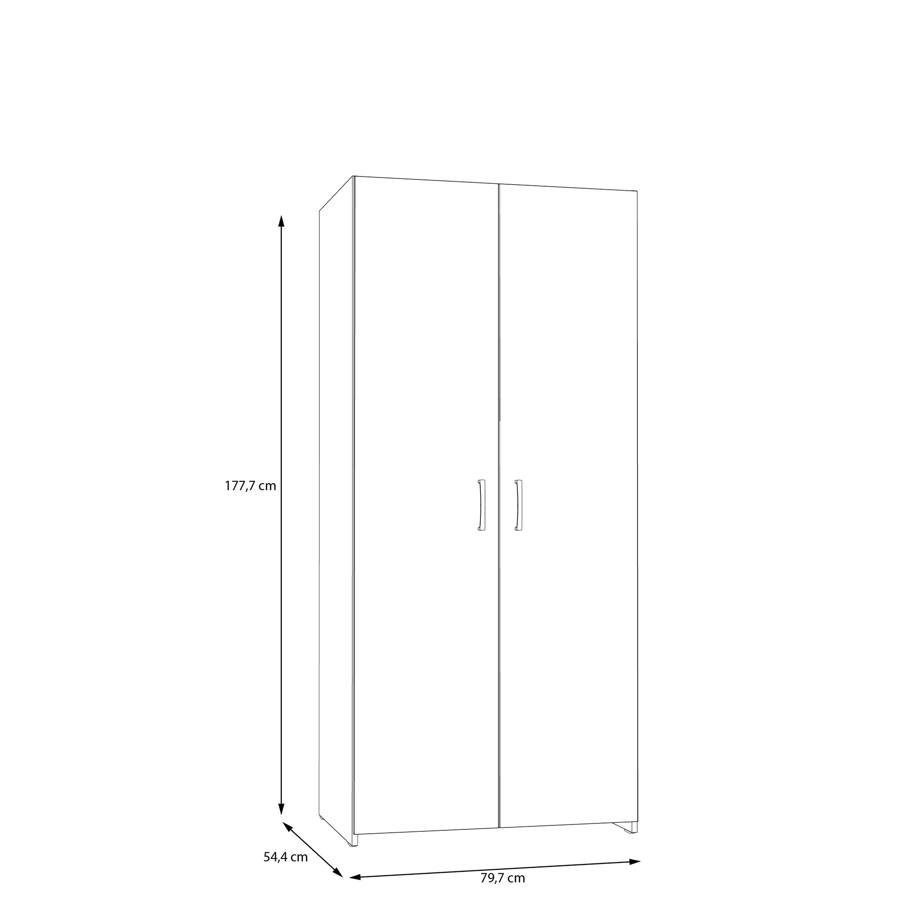 Drehtürenschrank - Sonoma Eiche - 2 Türen - 79,7 cm