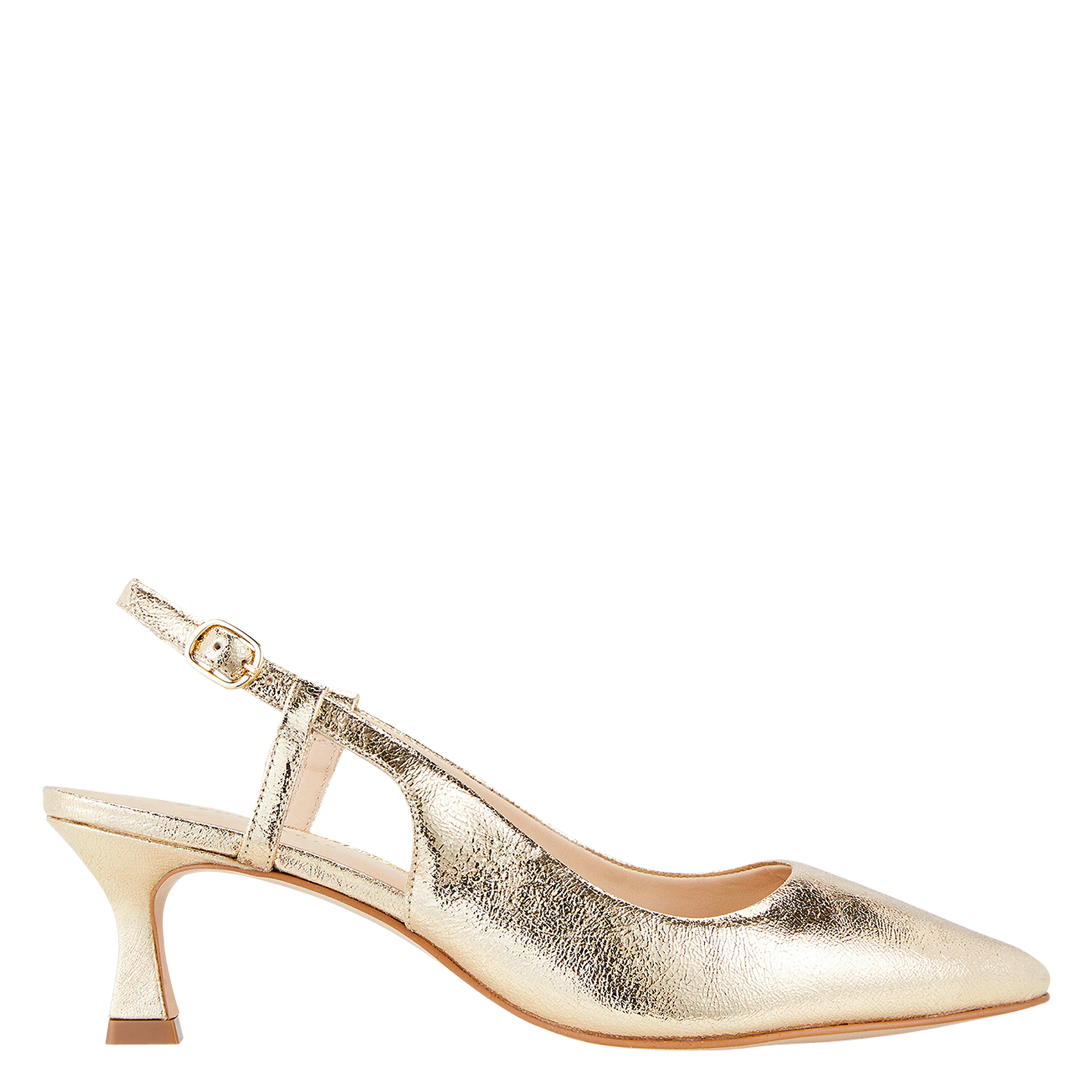 OREA - Sling-back en cuir métallisé | Doré