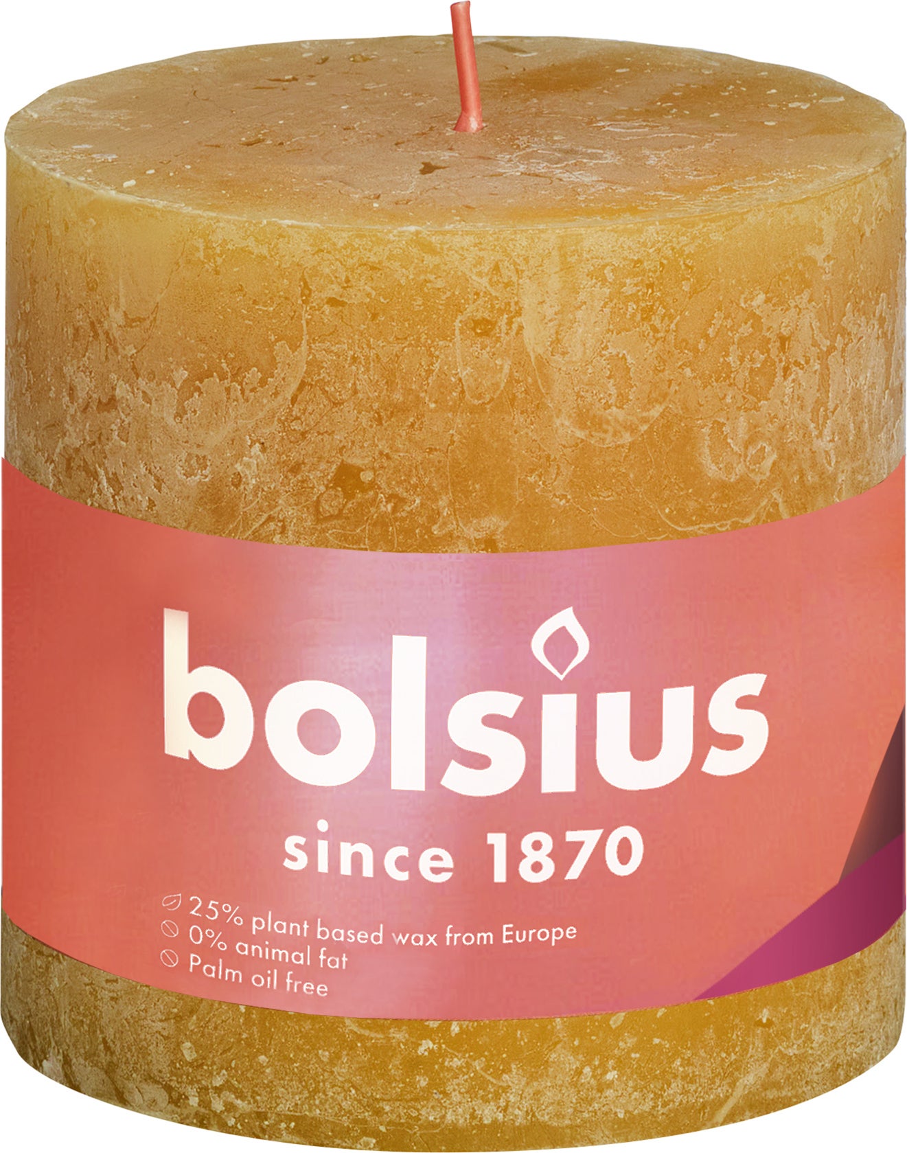 Bolsius stompkaars Rustiek Shine geel 62 uur D 10 H 10 cm