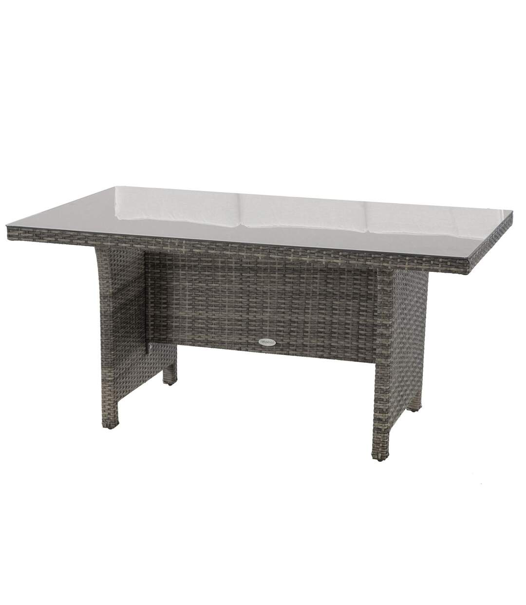 Salon repas de jardin en résine tressée Mayari - 7 Places - Gris ombre