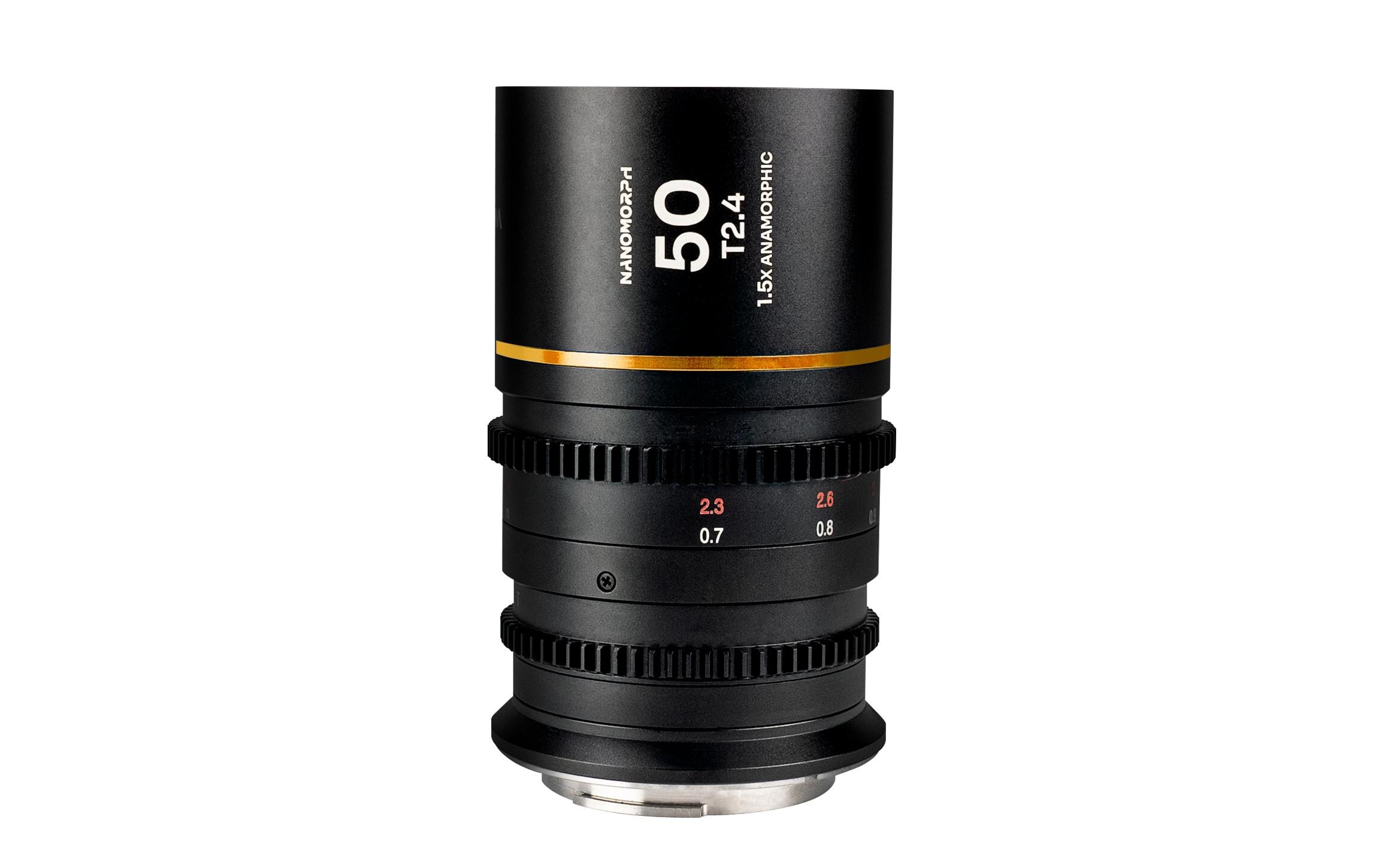 Festbrennweite Nano 1.5X 50 mm T/2.4 (Amber) – Sony E-Mount<br>Ultra kleines anamorphotisches Objektiv für Super35-Sensoren
