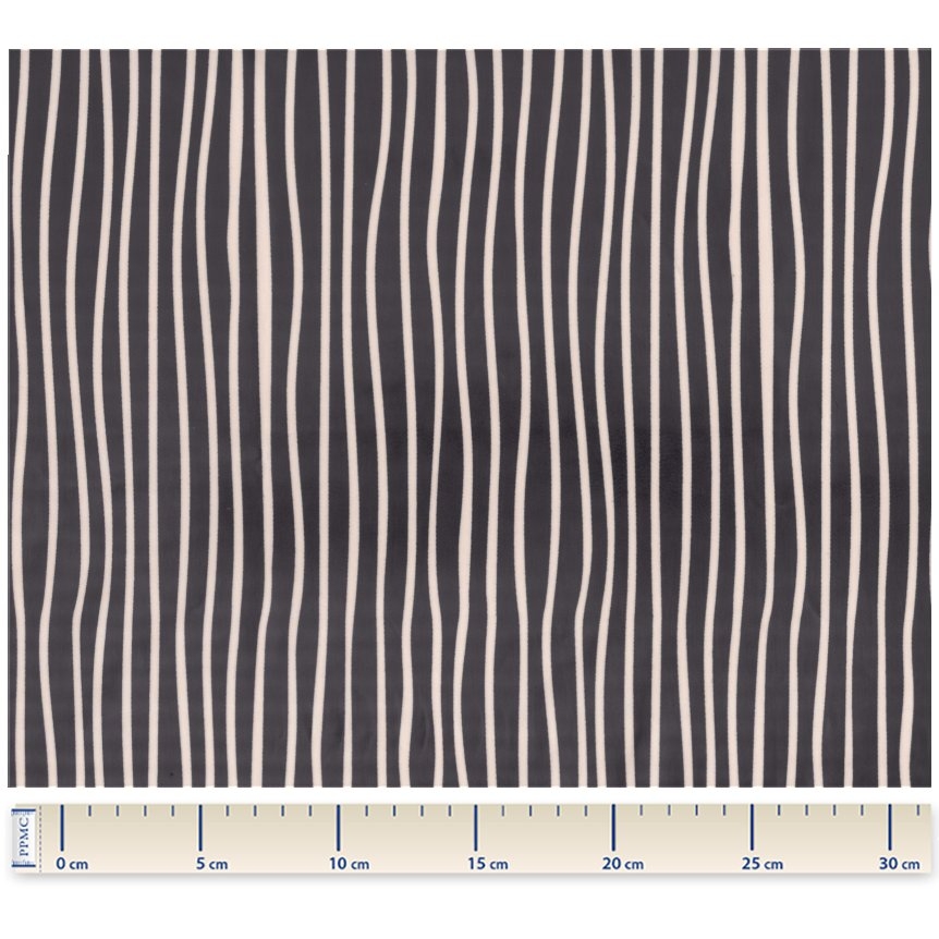 Coupon Tissu Enduit De 35Cm Rayé Ivoire Marine