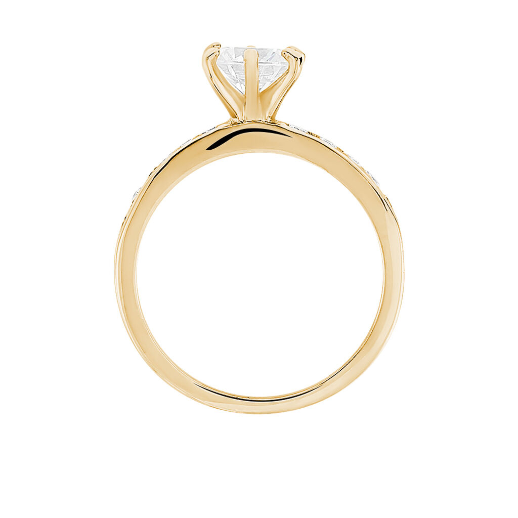 Bague Double Jeu Plaqué Or Jaune Oxyde De Zirconium