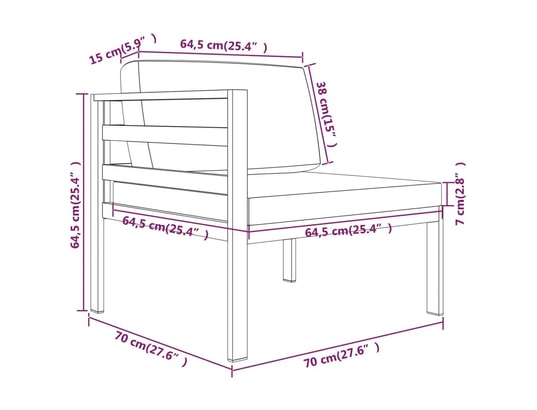 LES TENDANCES - Salon extérieur Salon de jardin-gris-4 places-70x70x64.5-369538