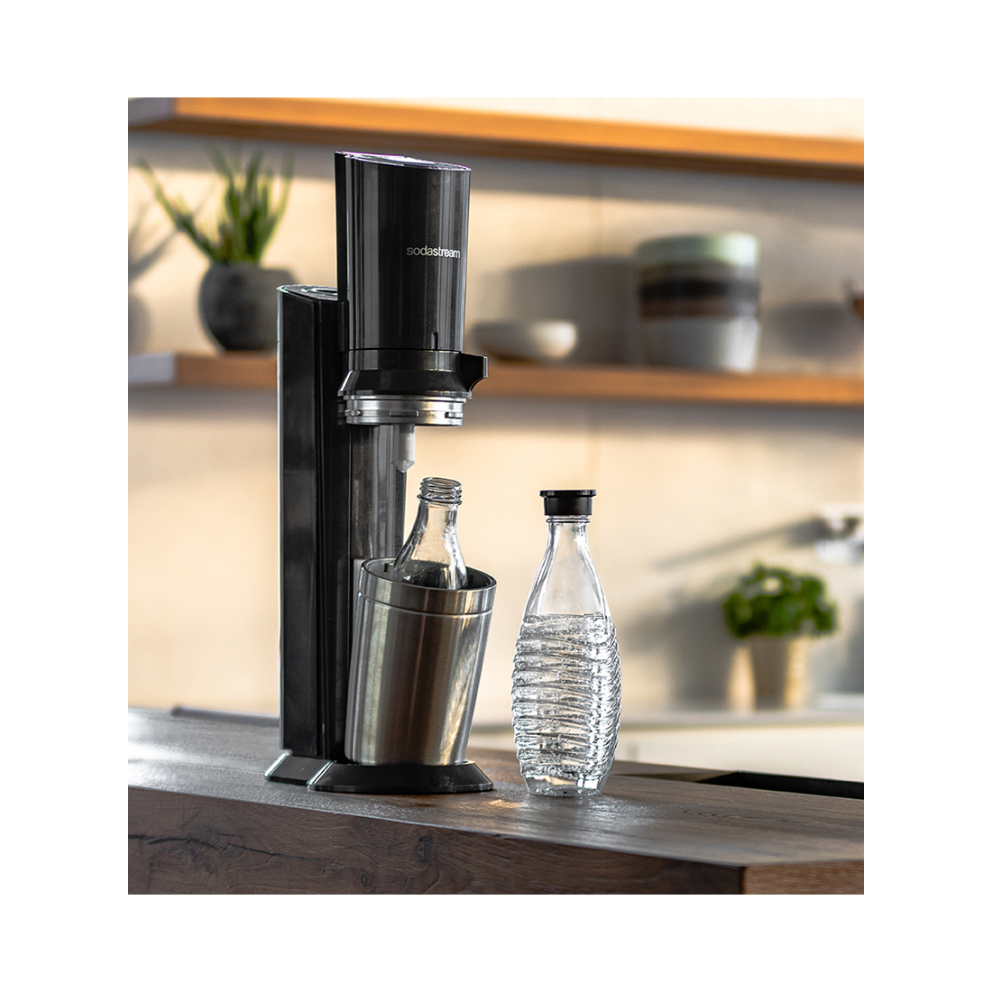 SodaStream Crystal black/metal inkl. 1 Glaskaraffen Quick Connect