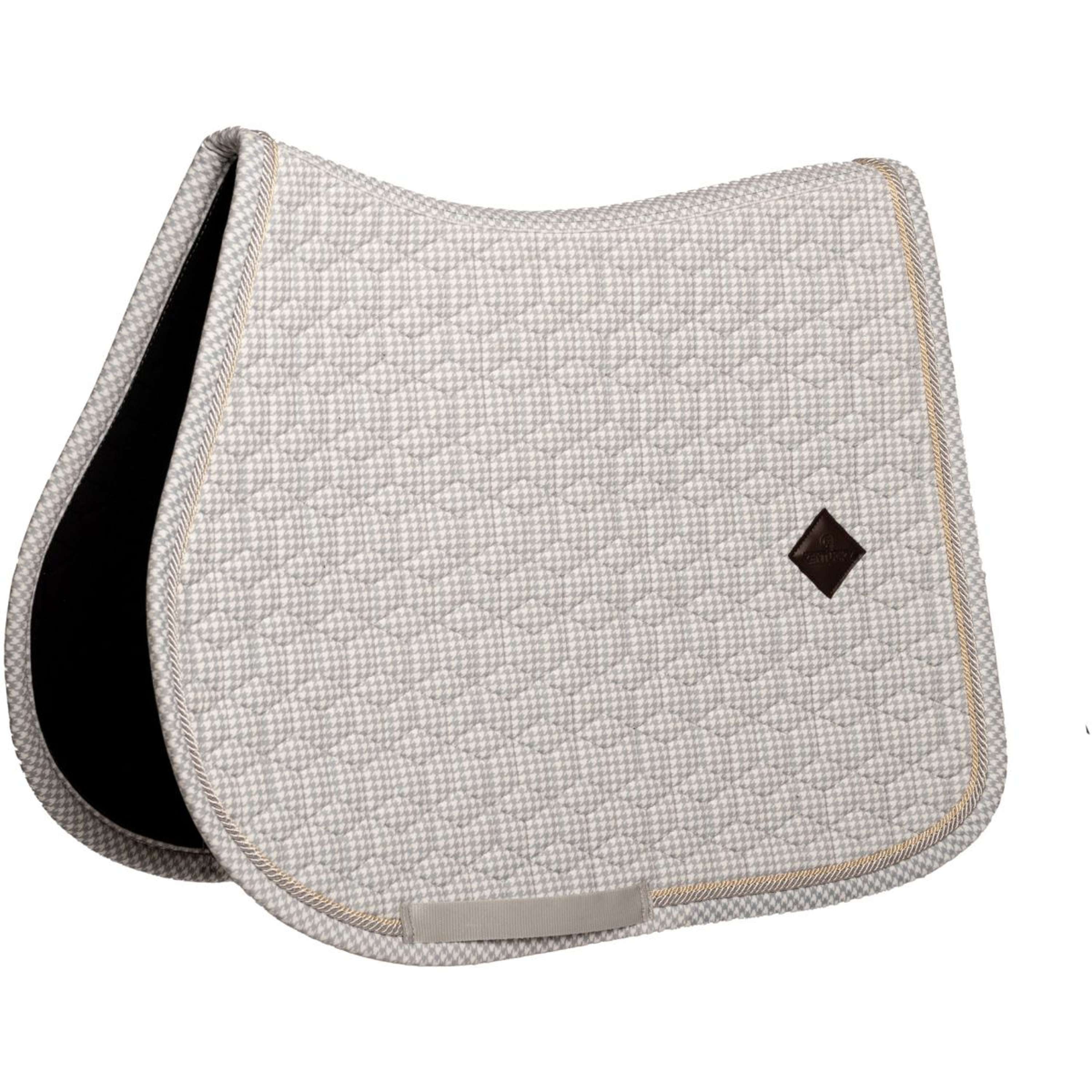Kentucky Zadeldekje Velvet Pied de Poule Springen Grijs/Wit