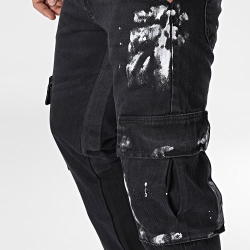 Pantalon Cargo Jean Flare Noir