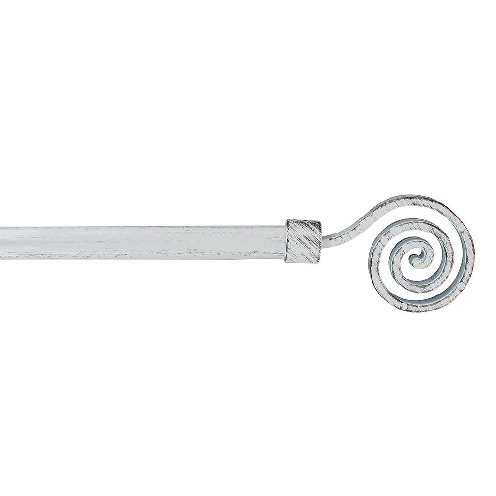 Kit tringle extensible et embout spirale blanc noir 120-210cm