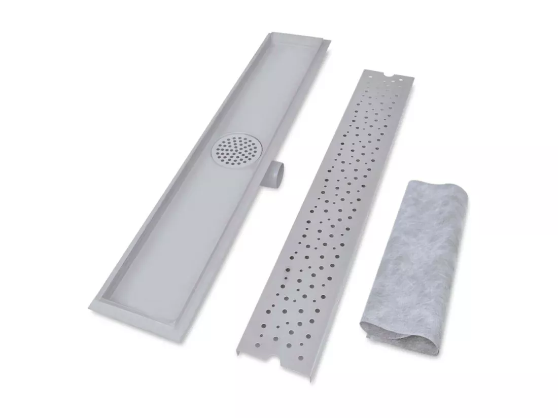 Drain de douche linéaire argenté 73 x 14 x 7 cm 02_0003053