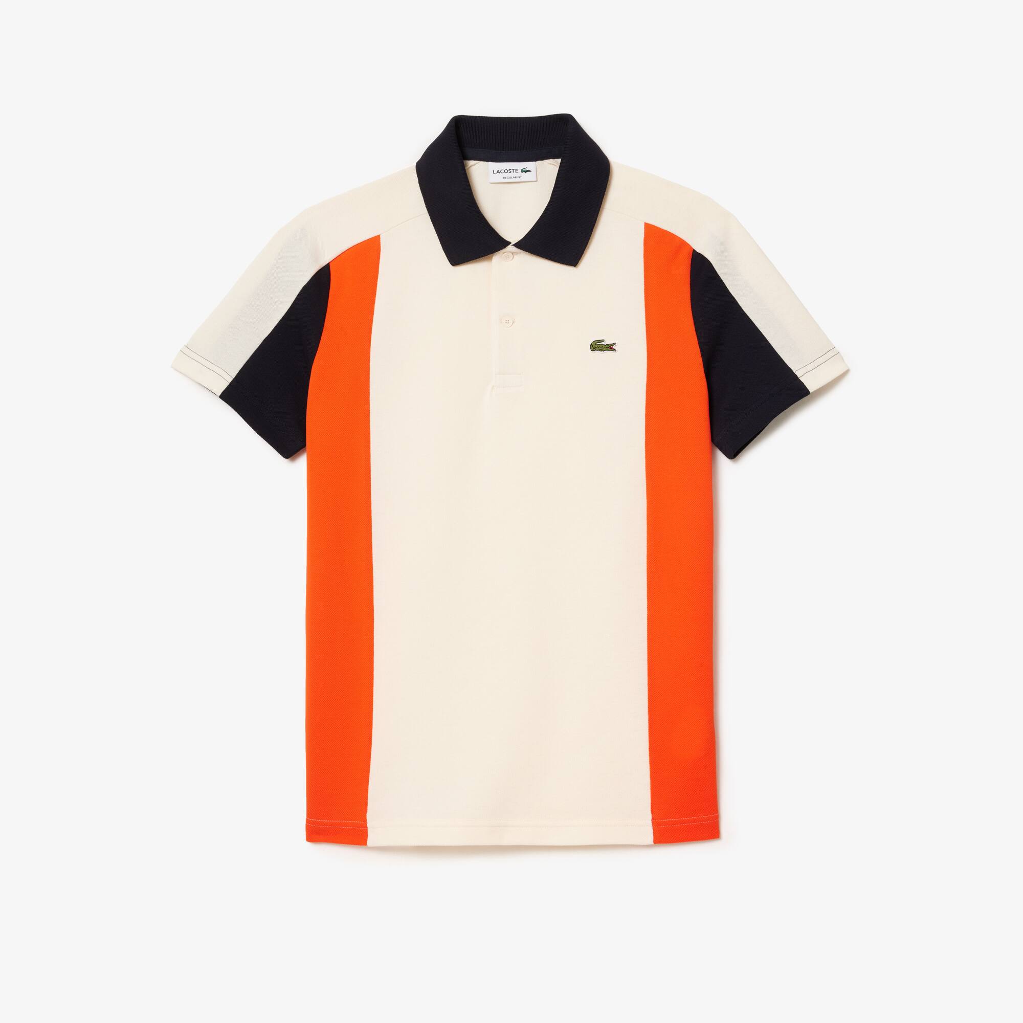 Poloshirt aus Baumwollpiqué mit Colourblock Kurze Ärmel - Weiss - Lacoste - Herren