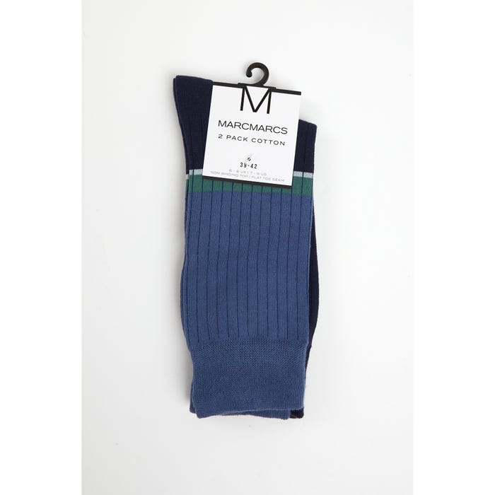 Marcmarcs-2-pack sokken rib strepen - MarcMarcs