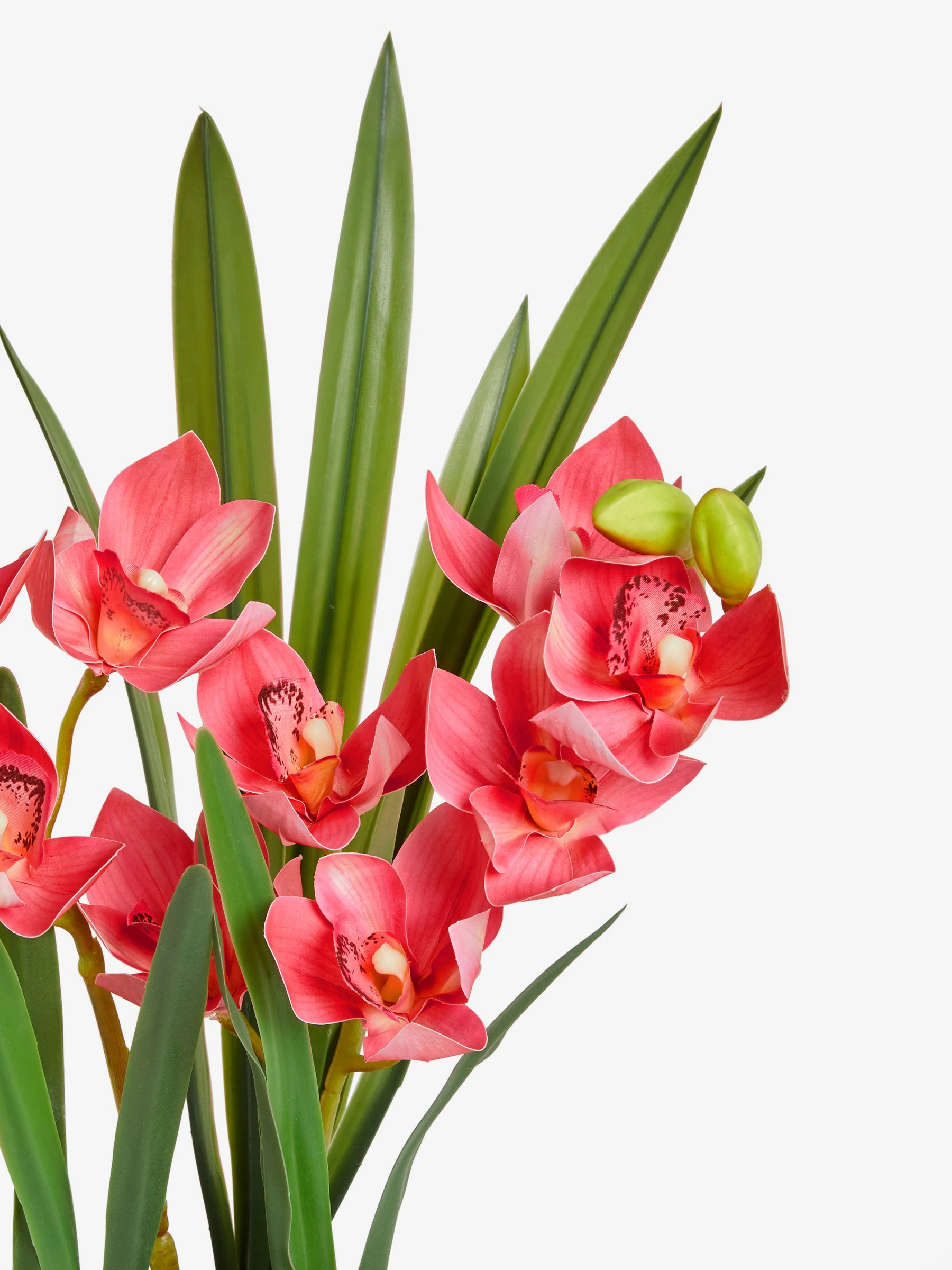 Artificial Orchid In Gold Ceramic Pot