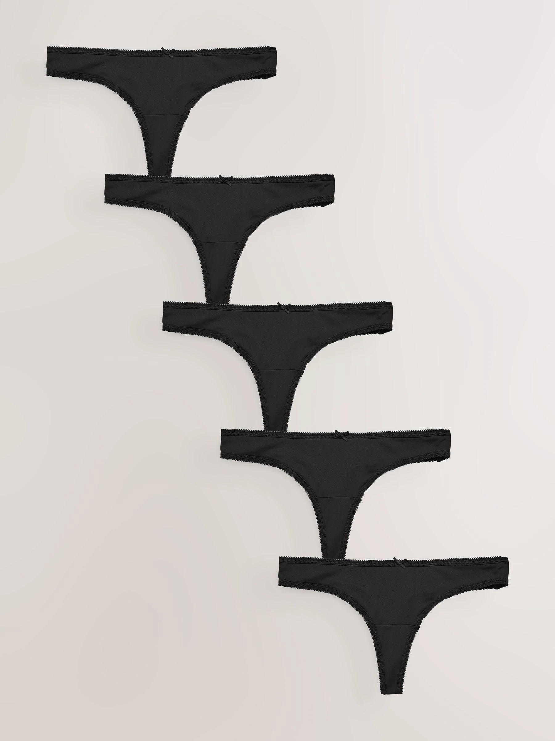 Zwart - Set van 5 slipjes van microvezels