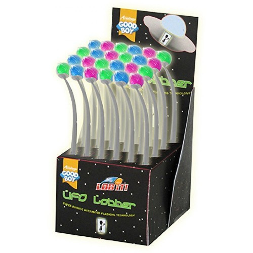 Lançador de Bolas em Formato de OVNI com Luzes Coloridas (Vários Modelos)
