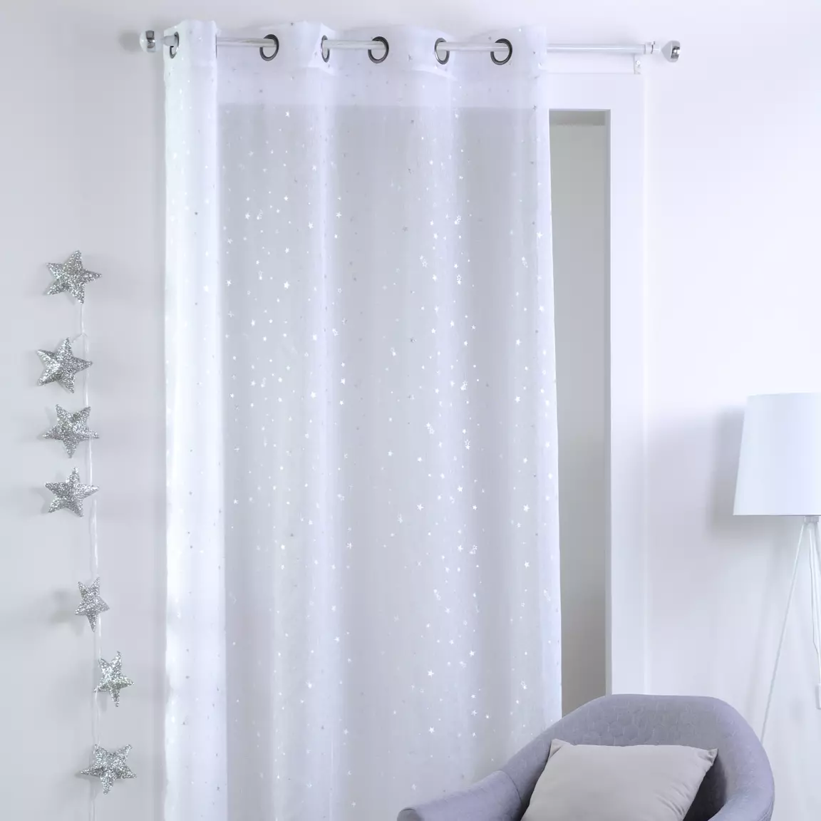 Voilage enfant (140 x 260 cm) Sterne Blanc