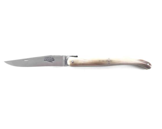 Laguiole Collection 12 cm - Plein Manche - Pointe de Corne Couteau de Poche Forge de Laguiole