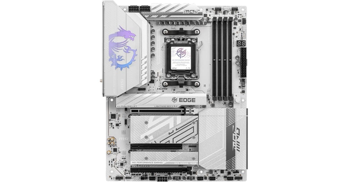 MSIMPG B850 EDGE TI WIFI socket AM5 moederbord  (RAID, 5Gb-LAN, Wi-Fi 7, BT, Sound, ATX)