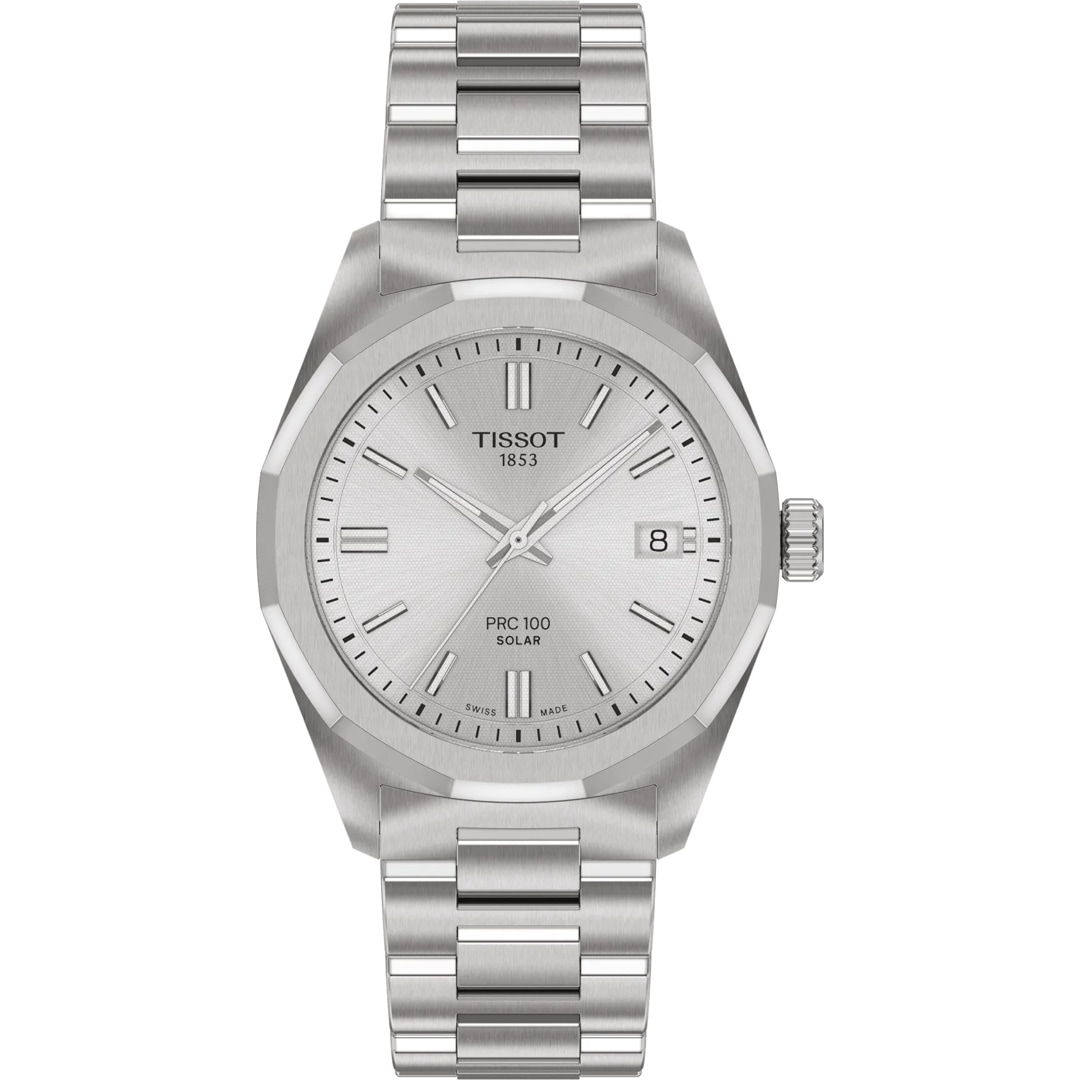 Tissot PRC 100 Solar Quartz 34mm Silbrig