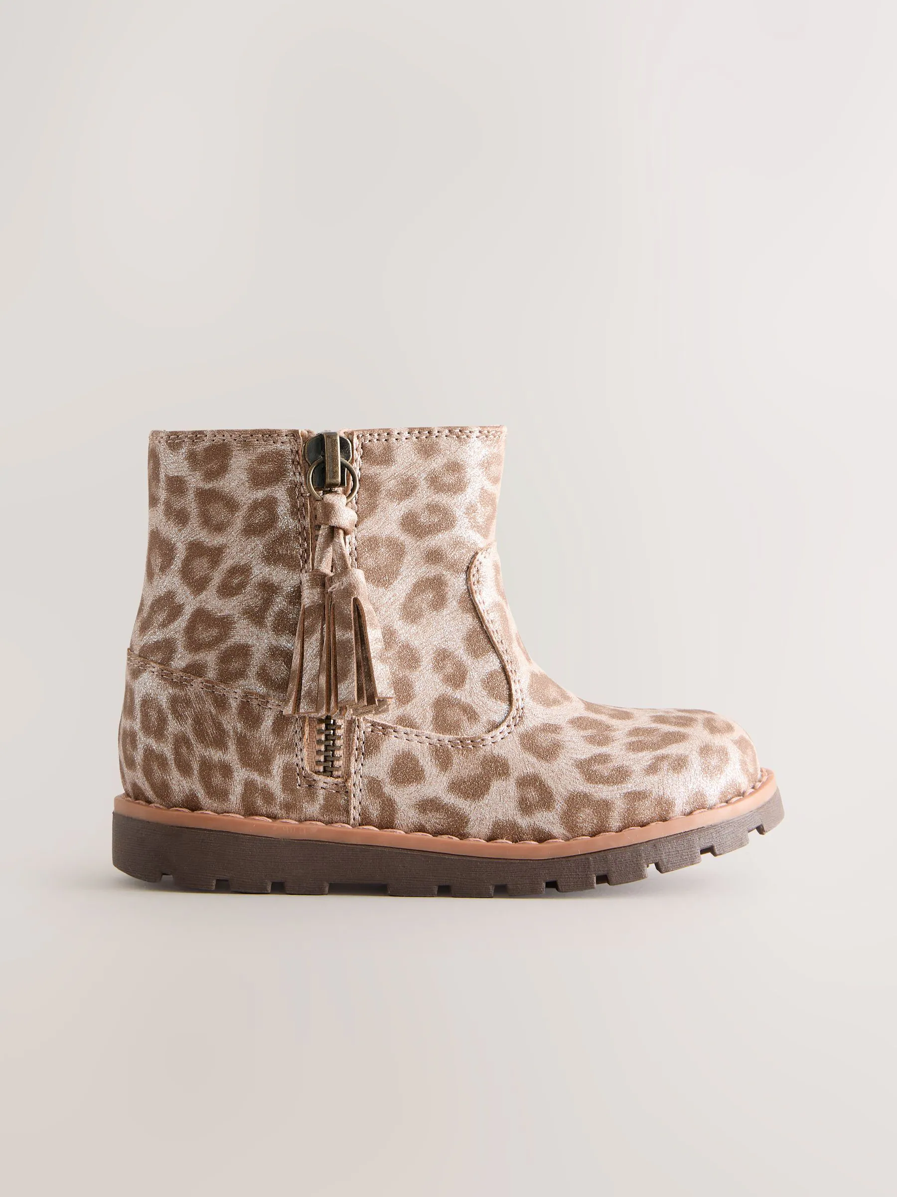 Animal Shimmer - Chelsea enkellaarsjes met rits en kwastjes