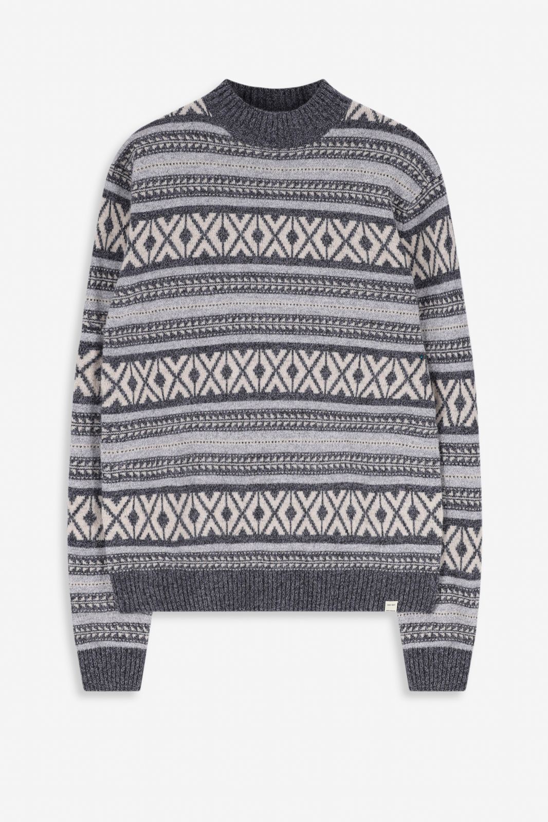 Grijze jacquard trui