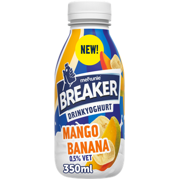 Melkunie Breaker Drinkyoghurt Mango Banaan 0,5% Vet 350 ml