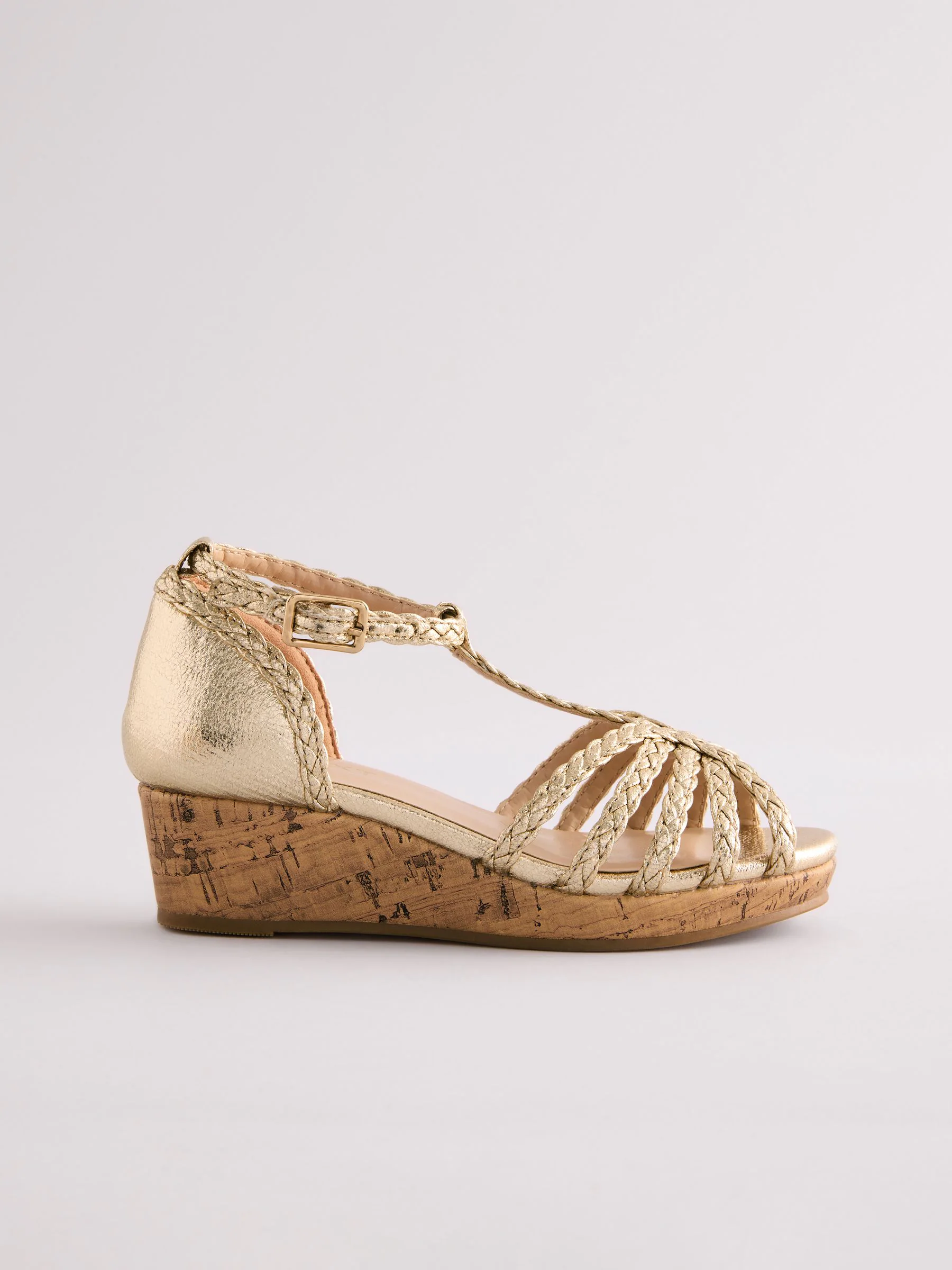 Goud - Heeled Wedge Sandals